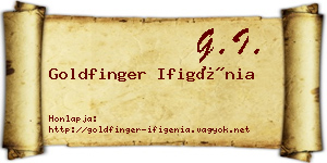 Goldfinger Ifigénia névjegykártya